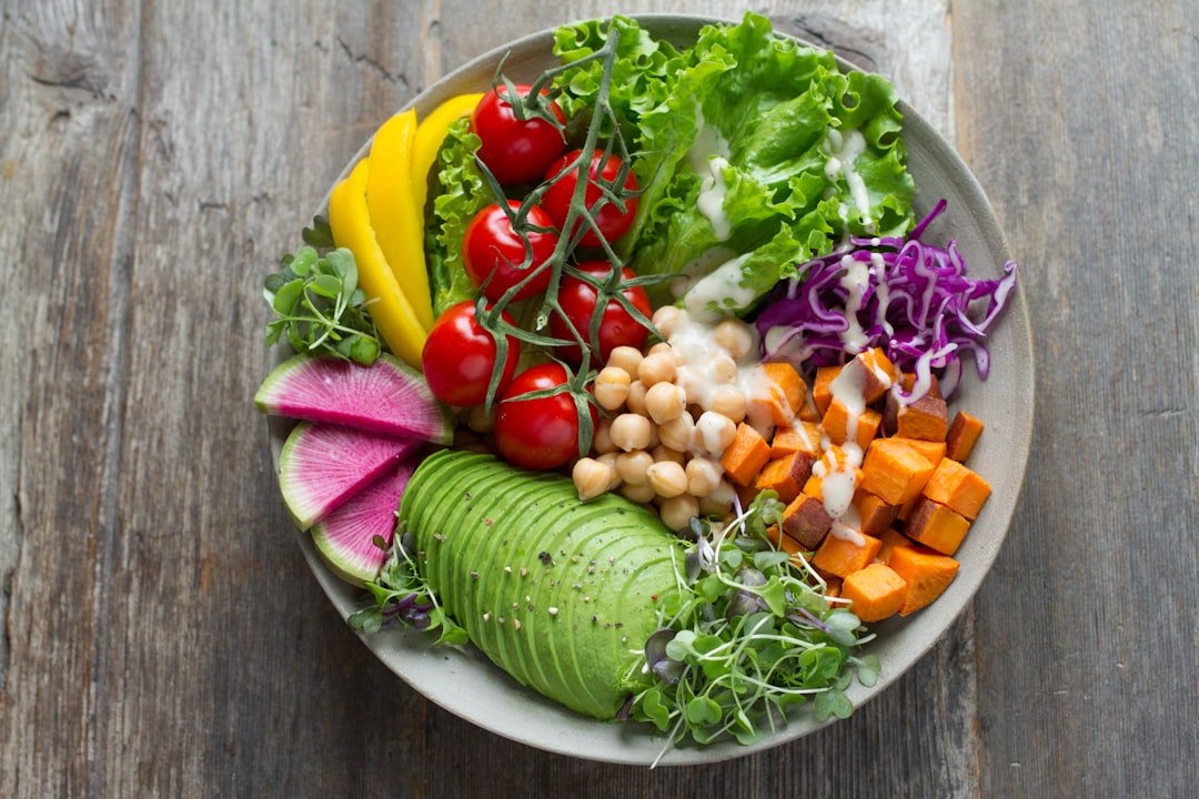 Healthy plate of colorful foods - Nutrition and cardiovascular health research at Florida State University's Physiology Lab